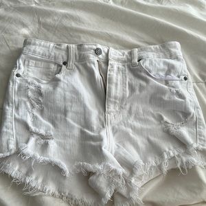 White jean shorts
